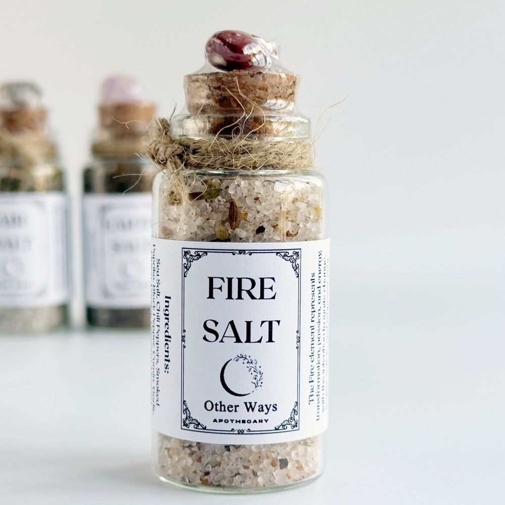 Set of 4 Ritual Elemental Salts - 25 mL Bottles with Crystals - Picture 5 of 5